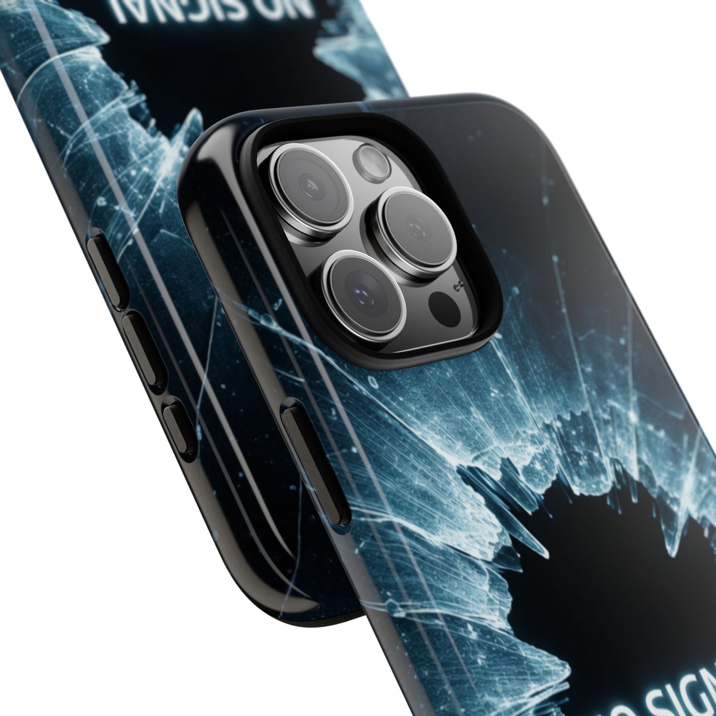 No Signal Phone Case - Broken Screen Illusion Design - Funny Tech Glitch Case - Tough Protective Cover - iPhone Samsung Galaxy Pixel
