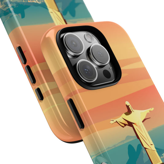 Christ the Redeemer Sunset - Rio de Janeiro Landmark Phone Case - Protective Tough Cover for Popular Smartphones