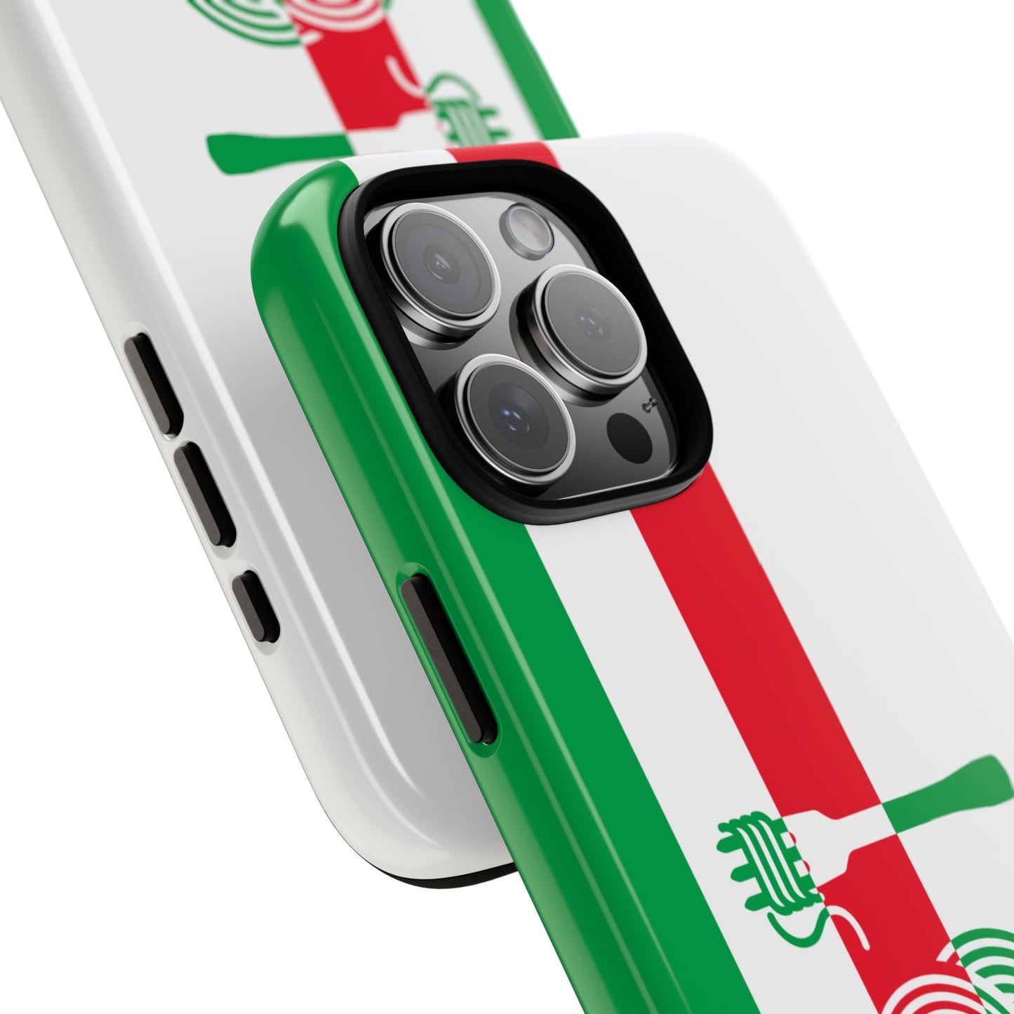 Italy Pasta Two-Tone Tough Phone Case - Italian Flag Colours - Minimal Foodie Design