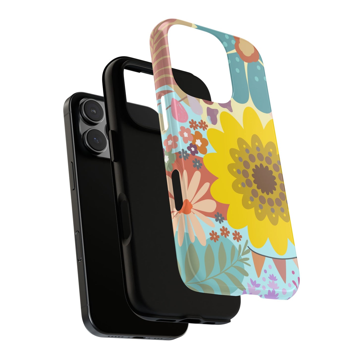 Boho Dream Garden Phone Case - Retro Flower Power in Earthy Pastels for iPhone 16 15 14 13 12 11 Pro Max, Samsung Galaxy & Google Pixel