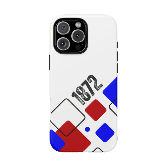 1872 Geometric Rangers Tough Phone Case - Red White & Blue Pattern Design