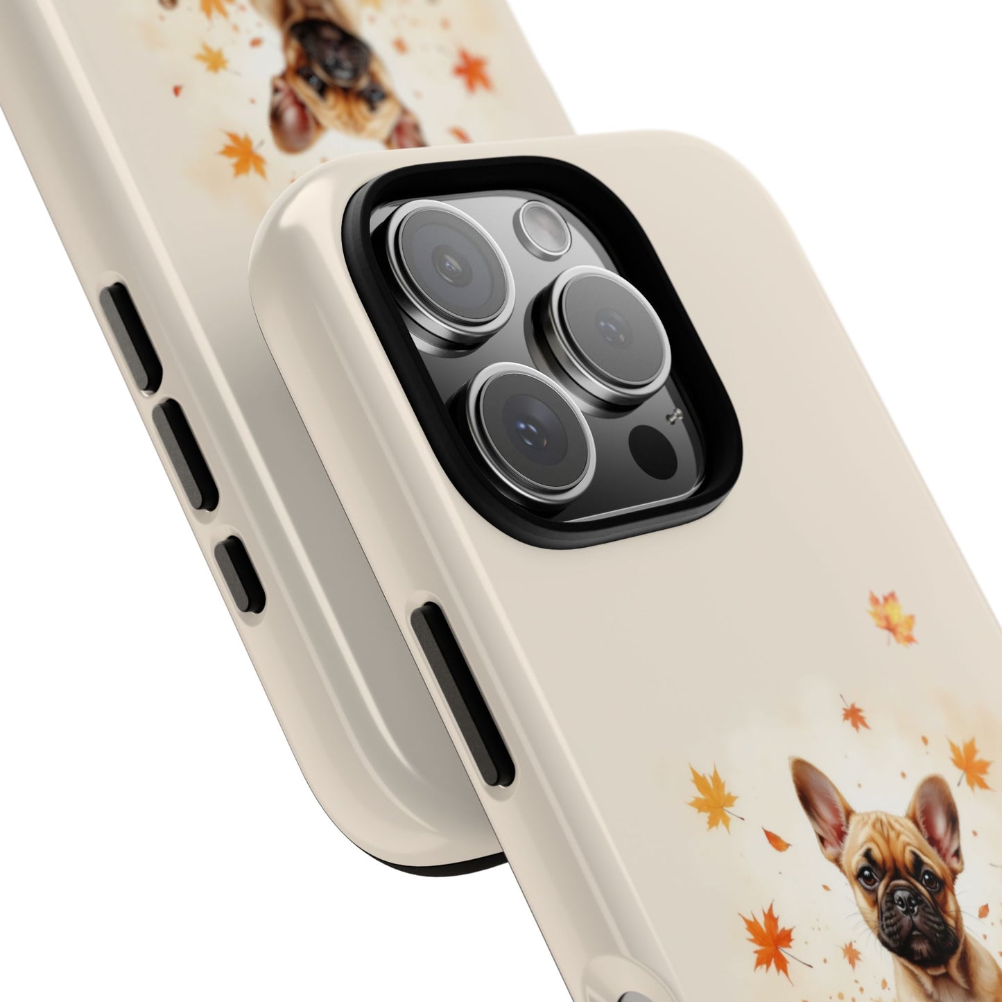 French Bulldog Tough Phone Cases, Autumn Dog Lover Gift, Fall Leaves Cozy Seasonal Vibes, Unique Phone Accessory, Stand Out Phone Case