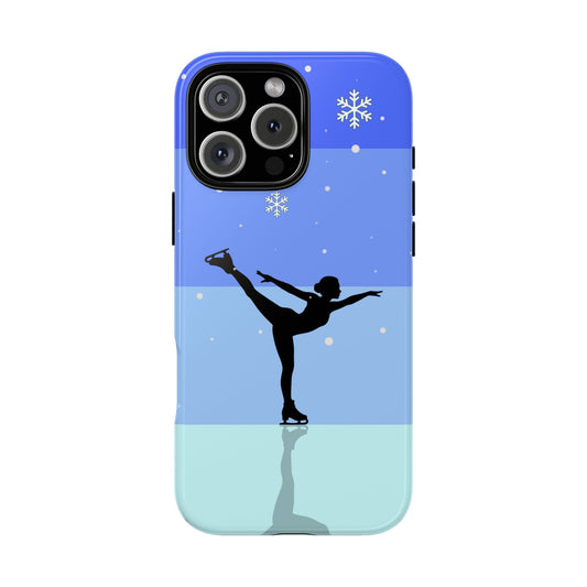 Figure Skater Phone Case - Minimal Ice Skating Silhouette - Winter Sports Art - Elegant Skater Design