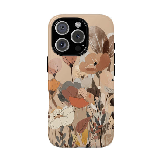 Boho Wild Flower Phone Case for iPhone 16 15 14 13 12 11 Pro Max, Samsung Galaxy S25 S24 S23 S22 S21 S20 Plus Ultra and Google Pixel