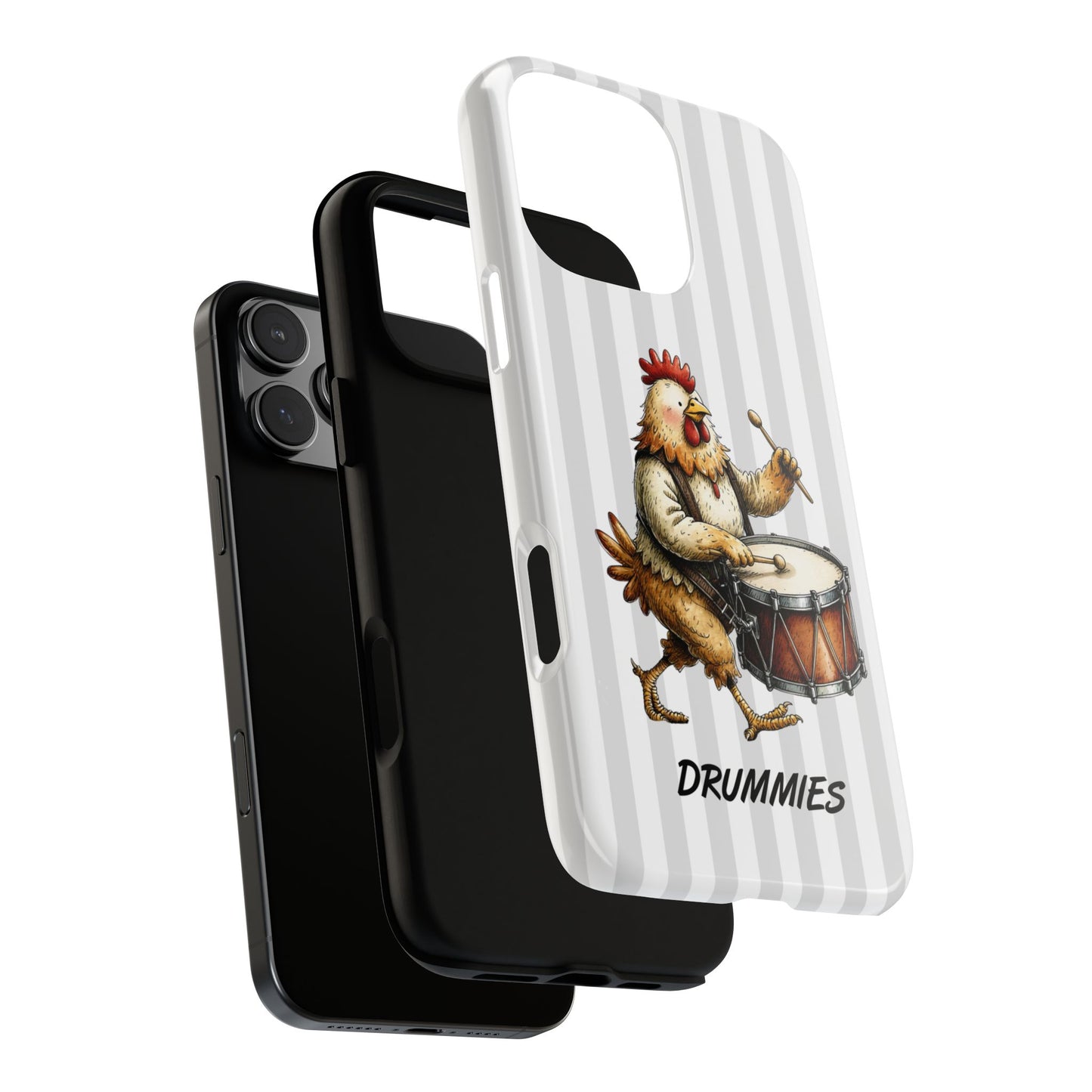 Drummies Chicken Phone Case - Drummer Music Design - Humour Case for iPhone Samsung Pixel