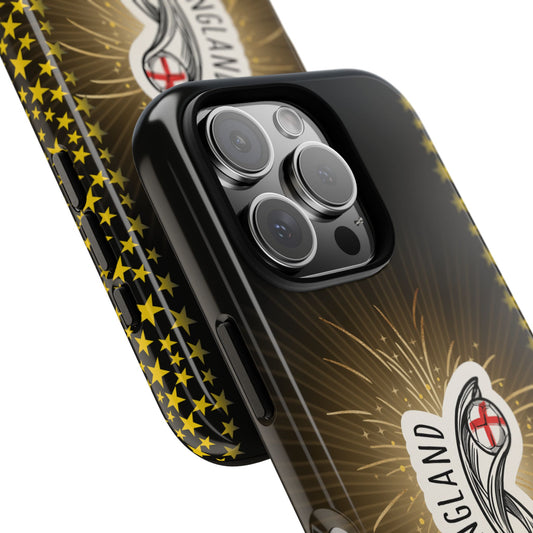 England Lionesses Champions Phone Case - UEFA Women's Euro 2025 Trophy Design - Stars & Fireworks