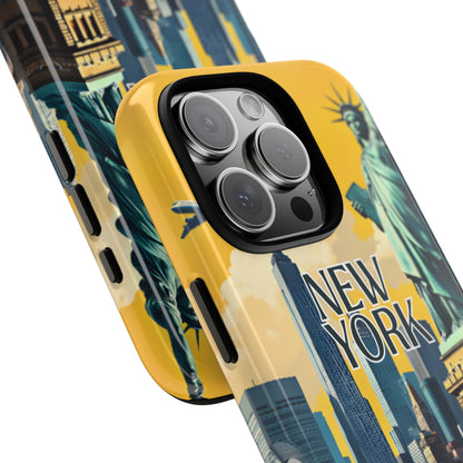 Vintage Travel New York Phone Case for iPhone 16 15 14 13 12 11 Pro Max, Samsung Galaxy S25 S24 S23 S22 S21 S20 Plus Ultra and Google Pixel