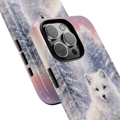 Arctic Fox Phone Case - Winter Wildlife Watercolour Illustration - Snowy Nature Tough Case