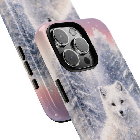 Arctic Fox Phone Case - Winter Wildlife Watercolour Illustration - Snowy Nature Tough Case