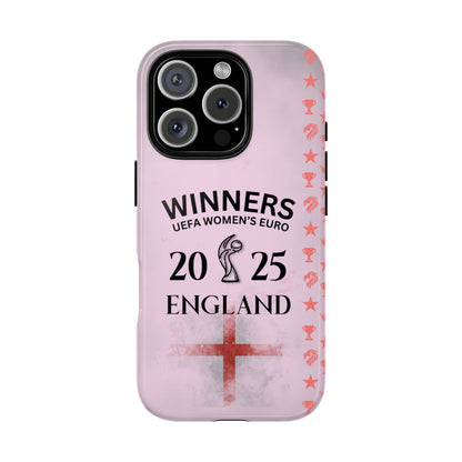 England Women's Euro 2025 Winners Tough Phone Case - iPhone & Samsung - Trophy Lion Edge Design - Football Fan Gift