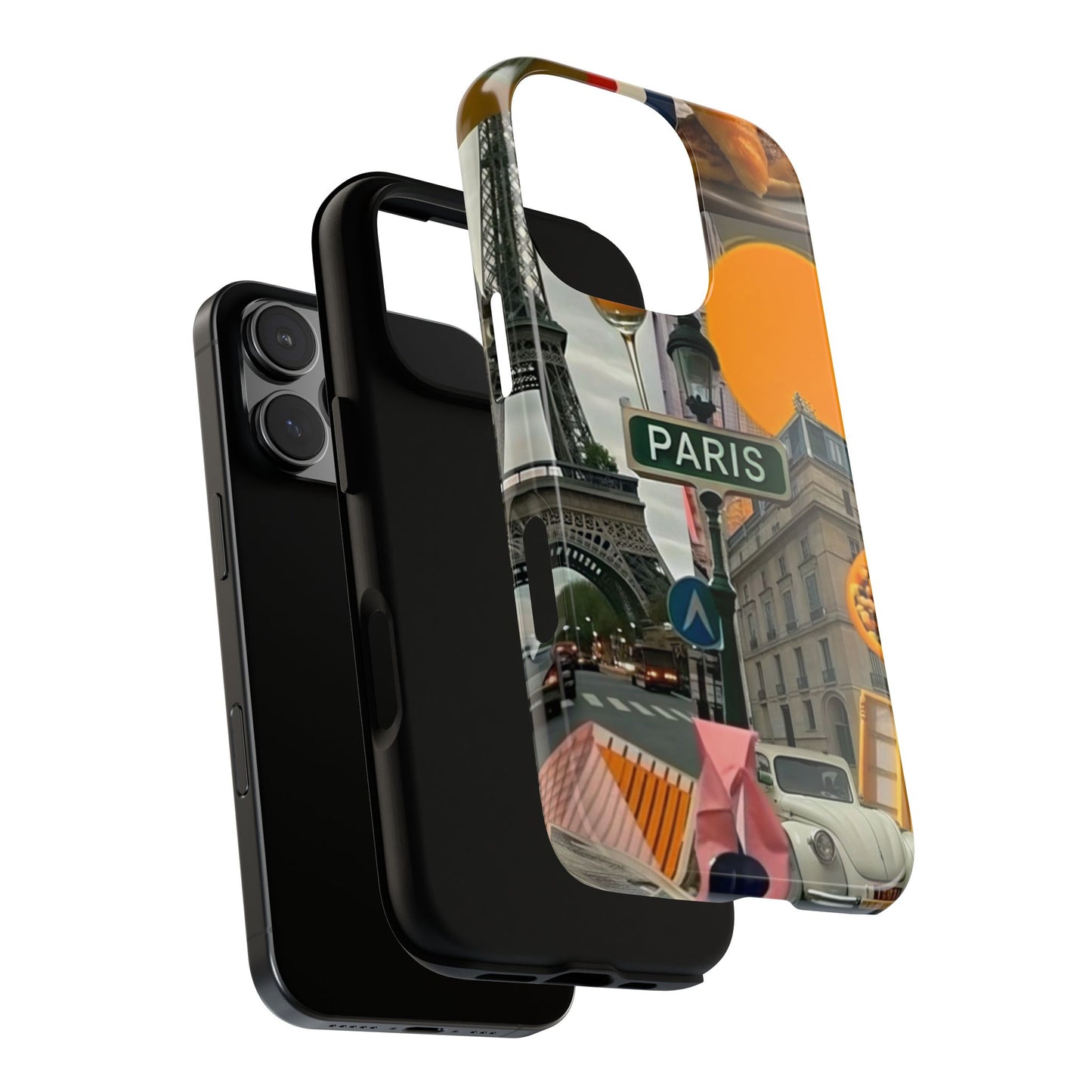 Vintage Paris Scrap Book Phone Case, Tough Cases, France 3D Wraparound, Unique Design, Protective Phone Cover
