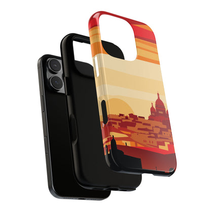 Sacré-Coeur Sunset Phone Case - Paris Basilica Skyline Design - Protective Tough Case for Popular Smartphones