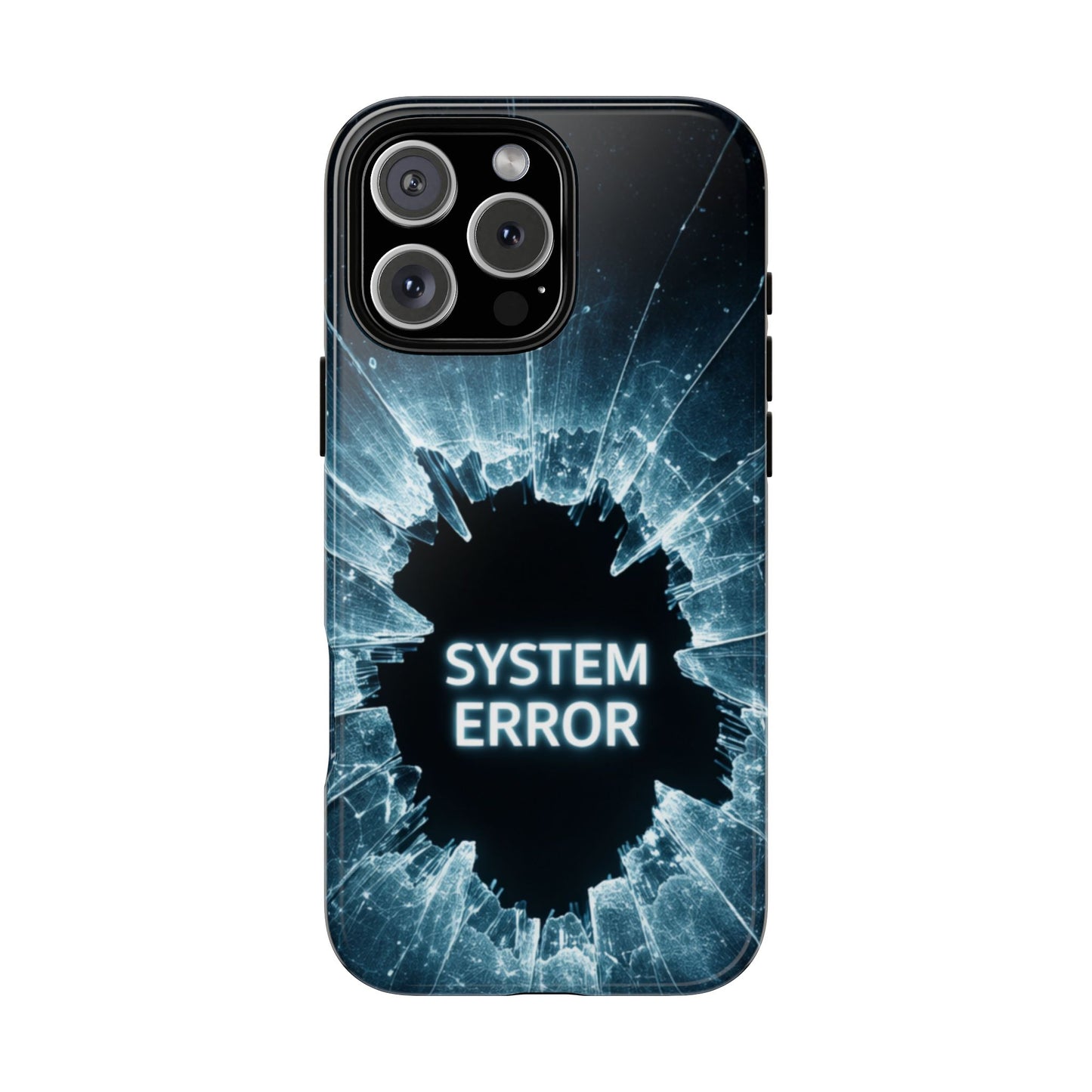 System Error Phone Case - Cracked Glass Glitch Design - Tech Humor Case - Tough Protective Cover - iPhone Samsung Galaxy Pixel