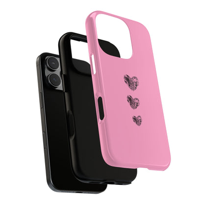 Minimal Heart Thumbprints - Tough Phone Case for iPhone 16 15 14 13 12 11 X Pro Max Mini & Samsung Galaxy S25 S24 S23 S22 S21 S20 Plus Ultra