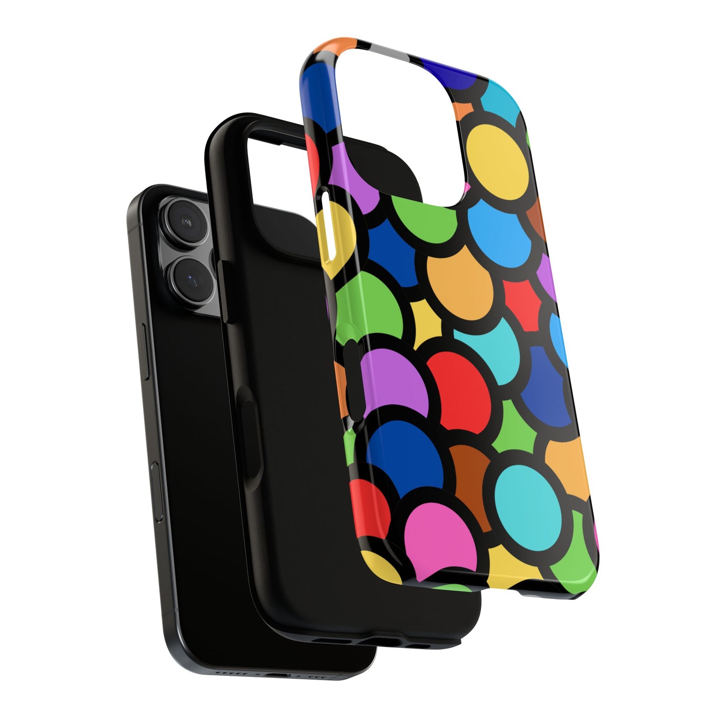 Bold Outline Circles Phone Case - Colorful Overlapping Abstract Art - Graphic Geometric Tough Cover, for iPhone, Samsung & Google Pixel