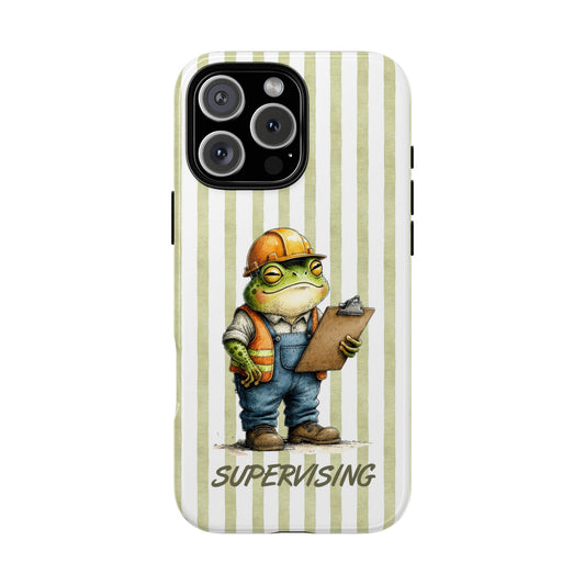 Supervising Frog Phone Case - Funny British Humour Clipboard Frog Tough Cover
