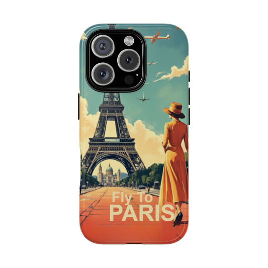Vintage Paris Travel Poster Phone Case for iPhone 16 15 14 13 12 11 Pro Max, Samsung S25 S24 S23 S22 S21 S20  Pro Ultra, Google Pixel Models