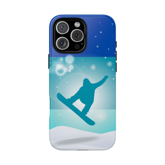 Snowboard Silhouette Tough Phone Case - Winter Sports Design