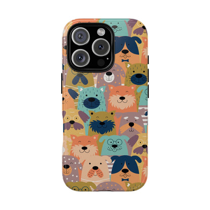 Doodle Dog Phone Case - Colorful Cartoon Pup Pattern for iPhone & Samsung - Cute Dog Lover Gift - International Dog Day Design