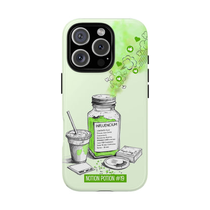 Influencium Phone Case - Notion Potion #19 - Green Potion Jar Design - Tough Case for Popular Smartphones