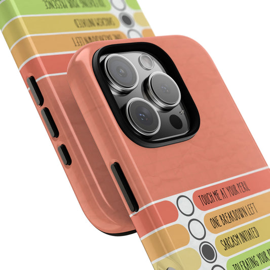 Mood-O-Meter Phone Case - Funny Mood Tracker for Popular Smartphones, Sarcastic Quote Gift, Passive Aggressive Daily Mood Chart