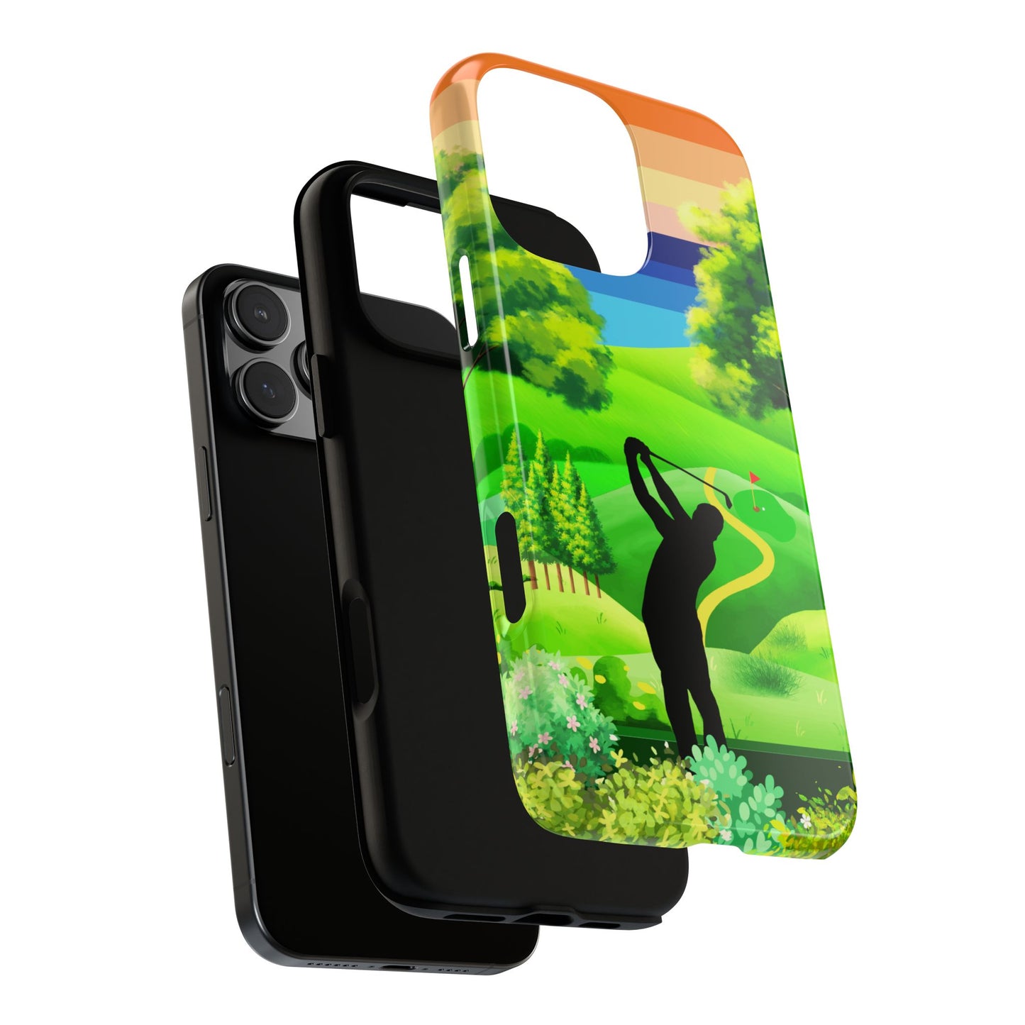 Golf Course Sunset Tough Phone Case - Rolling Hills Golfer Art