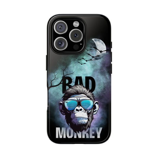 Bad Monkey Tough Phone Case - Cool Gorilla in Shades Design for iPhone & Samsung - Funny Rebel Vibes