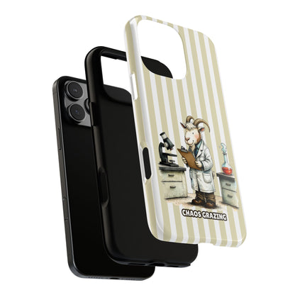Chaos Grazing Goat Phone Case - Scientist Goat Design - Sarcastic Animal Tough Case