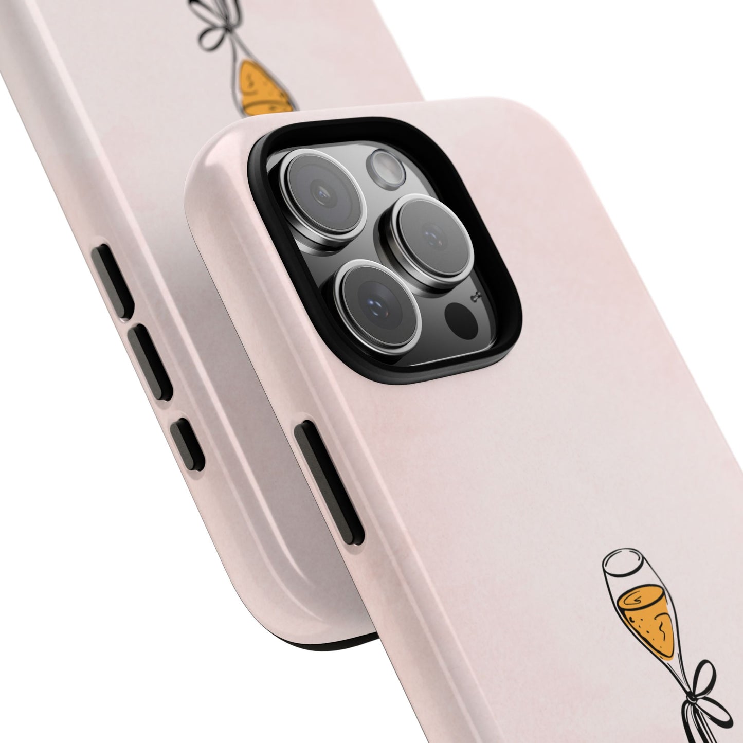 Hello Gorgeous Phone Case - Chic Champagne Glass Design - Blush Pink Tough Case