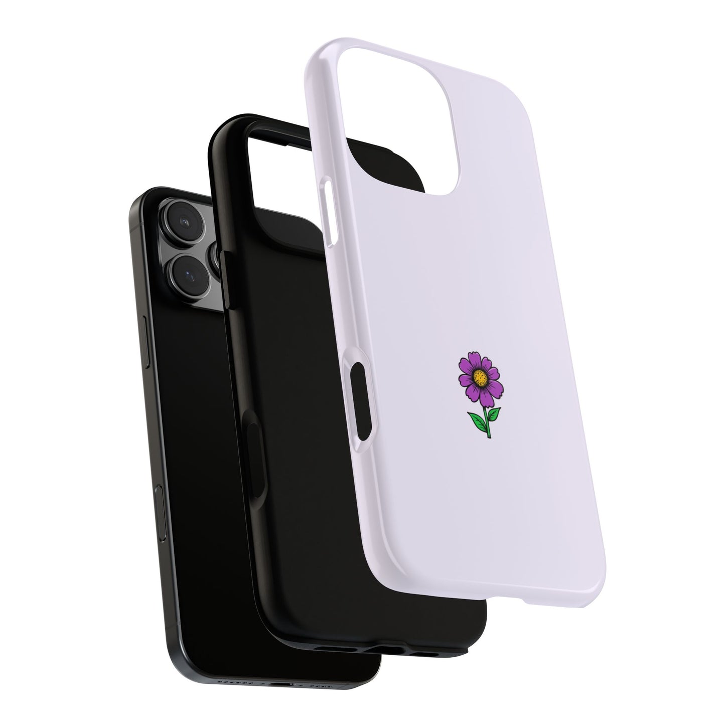 Minimalist Purple Flower Phone Case - Simple Floral Illustration - Pastel Tough Case