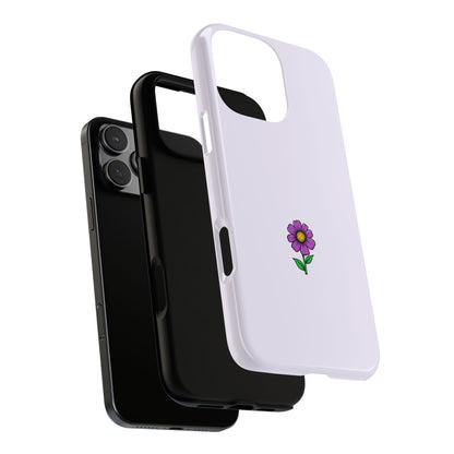 Minimalist Purple Flower Phone Case - Simple Floral Illustration - Pastel Tough Case