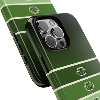 Green Lotus Abstract Phone Case - Nature Inspired Tough Case for Popular Smartphones