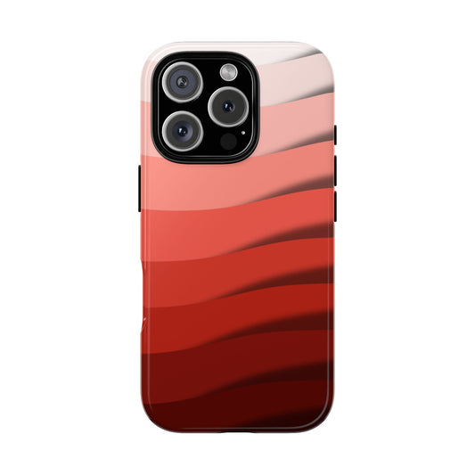 Sunrise Sand Dunes Abstract Phone Case - Warm Red Gradient Desert Layers Tough Case, for iPhone, Samsung & Google Pixel