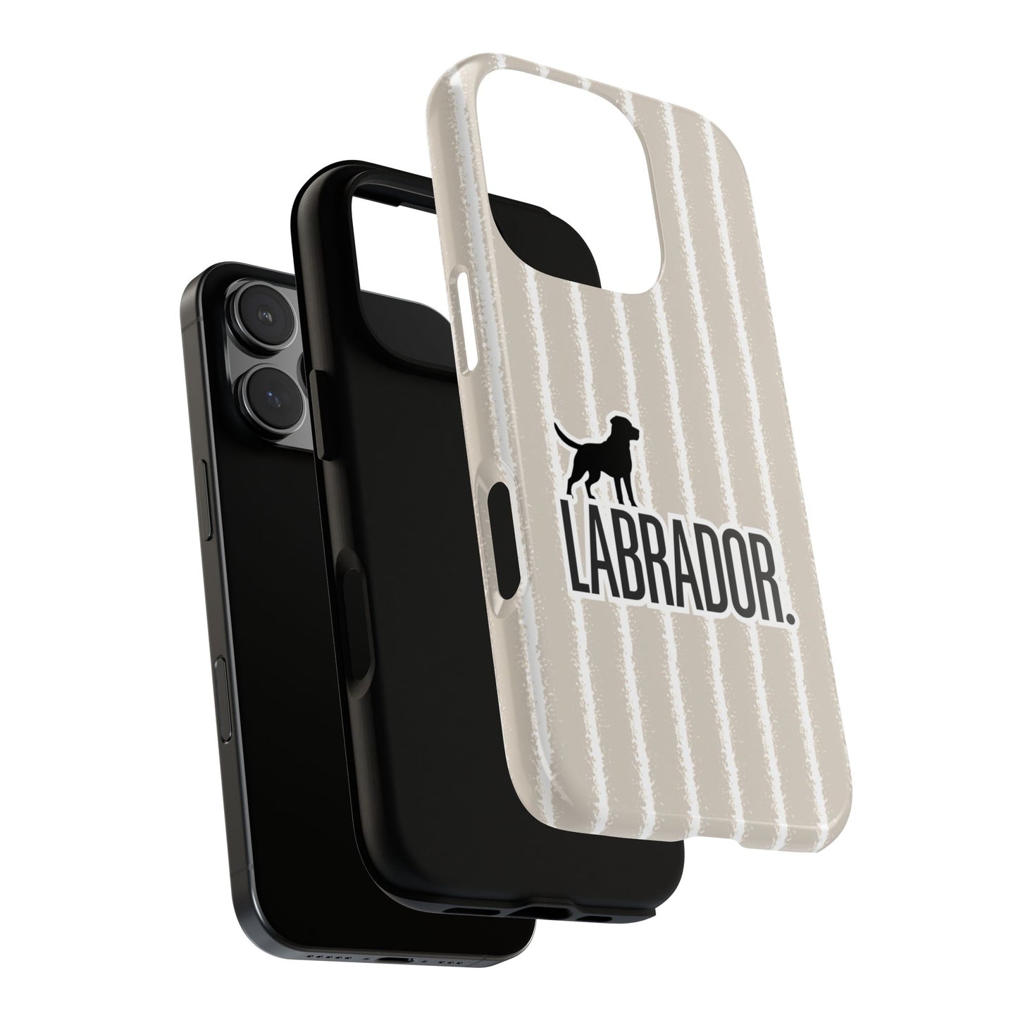 Labrador Dog Phone Case - Beige Stripe Design for iPhone & Samsung - Classic Dog Breed Gift