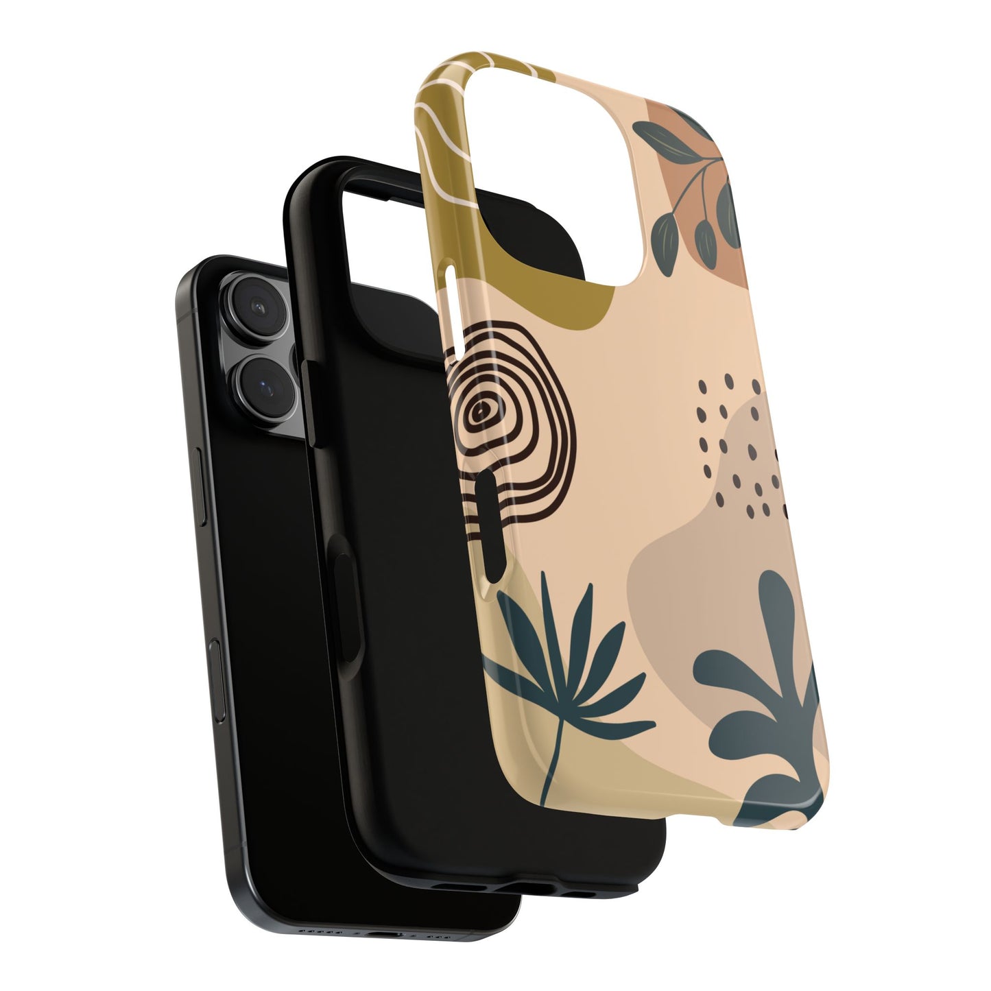 Muted Boho Botanical Phone Case - Abstract Nature-Inspired Design for iPhone & Samsung - Earthy Modern Vibe
