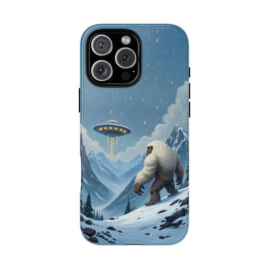 Winter Yeti Phone Case - Fantasy Mountain Creature UFO Art Tough Case