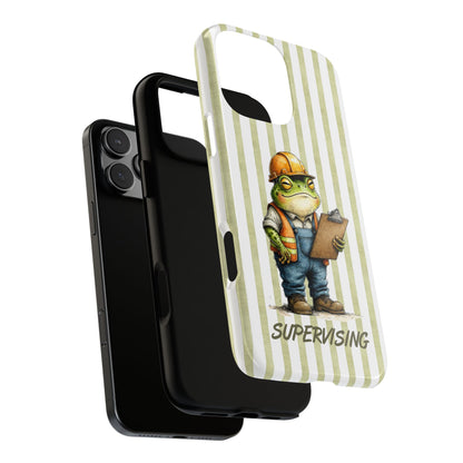 Supervising Frog Phone Case - Funny British Humour Clipboard Frog Tough Cover