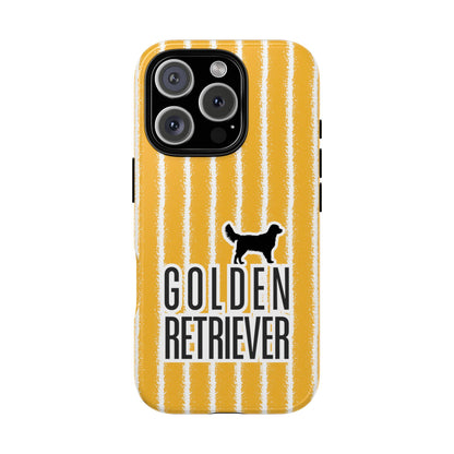 Golden Retriever Phone Case - Yellow Stripe Dog Design for iPhone & Samsung - Classic Dog Lover Gift
