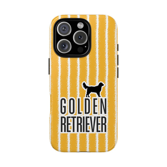 Golden Retriever Phone Case - Yellow Stripe Dog Design for iPhone & Samsung - Classic Dog Lover Gift