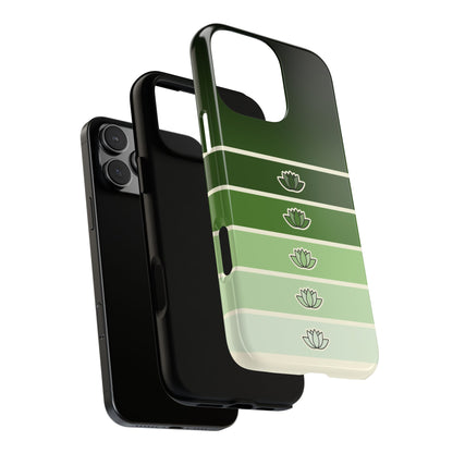 Green Lotus Abstract Phone Case - Nature Inspired Tough Case for Popular Smartphones