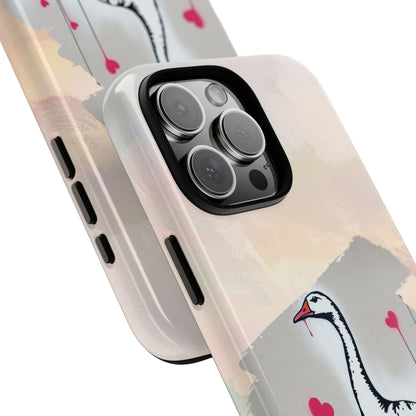 Love Goose Graffiti Tough Phone Case with Heart Spray Design