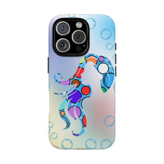 Color Pop Mermaid Silhouette Phone Case for iPhone 16 15 14 13 12 11 Pro Max, Samsung Galaxy S25 S24 S23 S22 S21 S20 Plus Ultra & Google