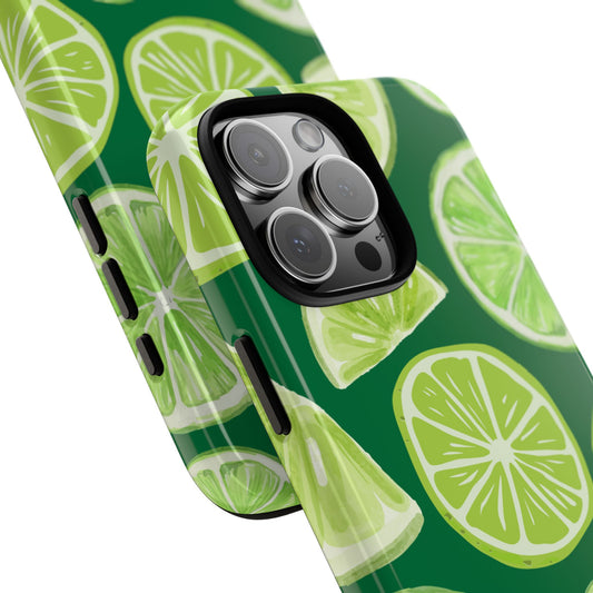 Lime Pattern Tough Phone Case - Vibrant Green Citrus Design with Fresh Summer Energy