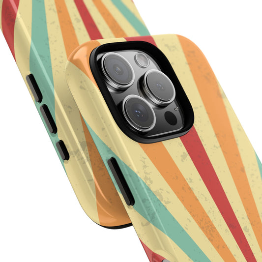Tough Phone Case, Retro Sunburst Design, Vintage Style, Summer Vibe, Unique Gift, Cell Phone Accessories, Protective Phone Cover