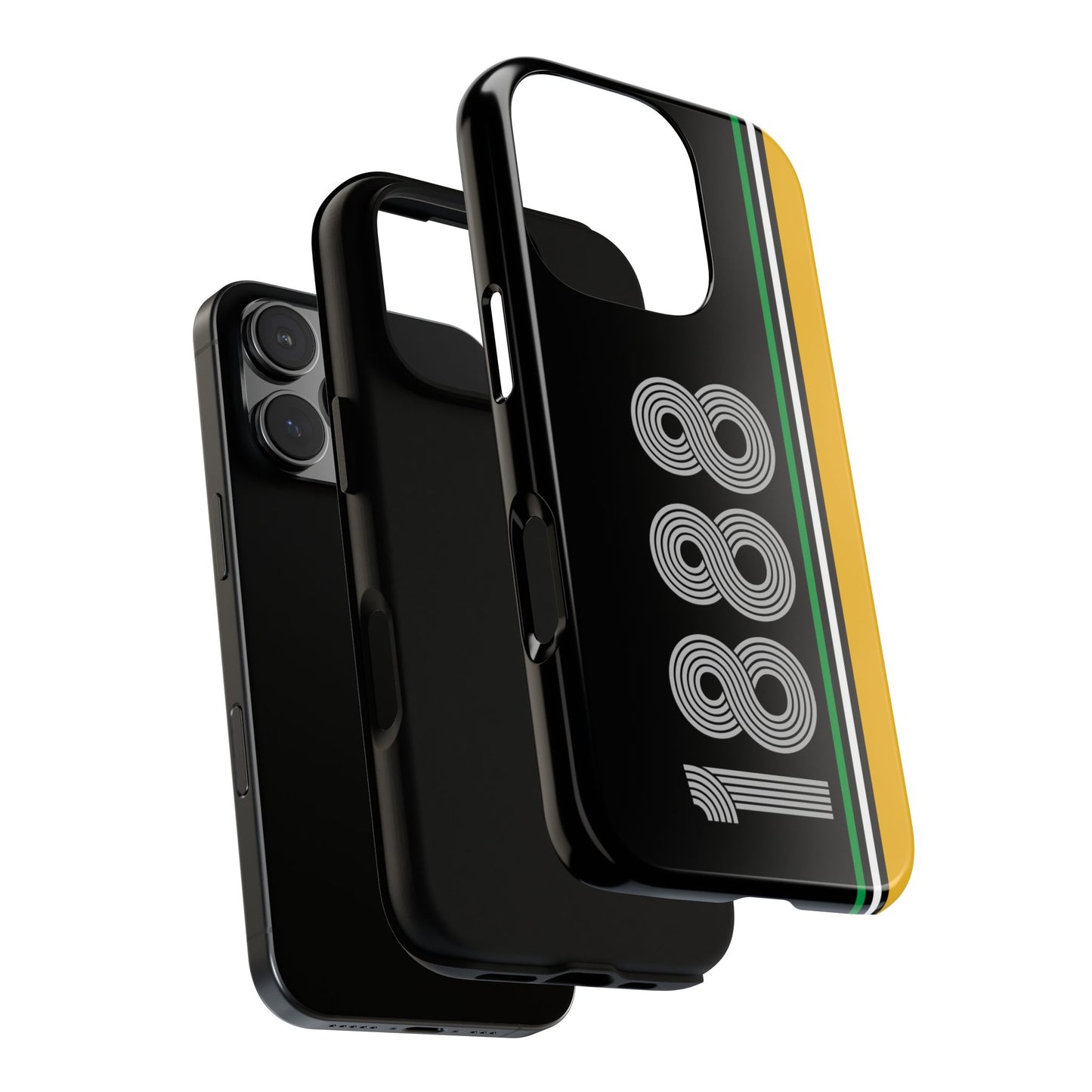 Minimalist Celtic FC 1888 Tough Phone Case - Green Gold Stripe Retro Design - iPhone & Samsung Cover - Football Fan Gift for Him and Her