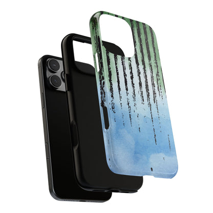 Forest Drip - Green & Blue Watercolor Tough Phone Case