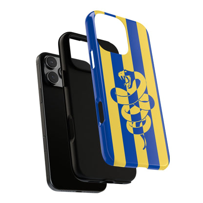 Cobra Snake Tough Phone Case - Blue Gold Stripe