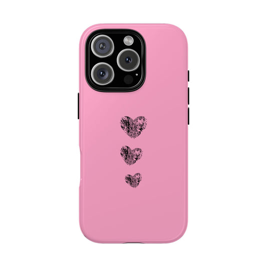 Minimal Heart Thumbprints - Tough Phone Case for iPhone 16 15 14 13 12 11 X Pro Max Mini & Samsung Galaxy S25 S24 S23 S22 S21 S20 Plus Ultra