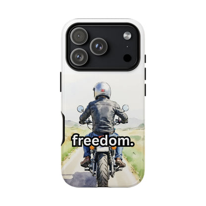 Motorcycle Freedom Tough Phone Case - Biker Rider Art Protection