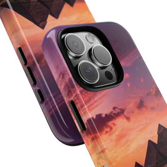 Pyramids of Giza Sunset - Egypt Landmark Phone Case - Ancient World Wonder Tough Dual Protection Cover